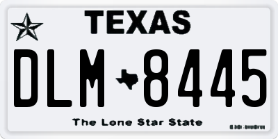 TX license plate DLM8445