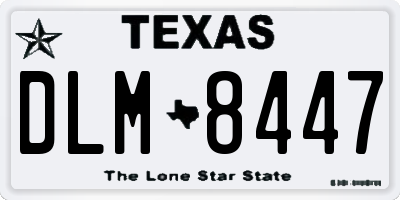 TX license plate DLM8447