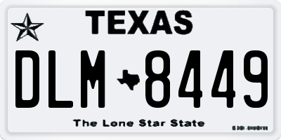 TX license plate DLM8449