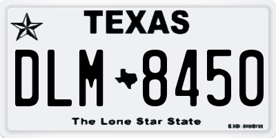 TX license plate DLM8450