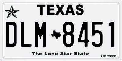 TX license plate DLM8451