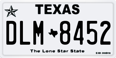 TX license plate DLM8452