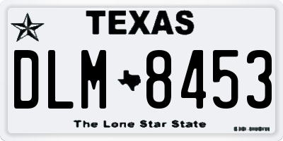 TX license plate DLM8453