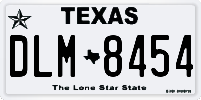 TX license plate DLM8454