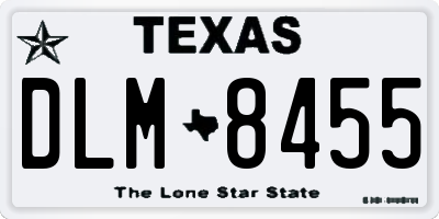 TX license plate DLM8455