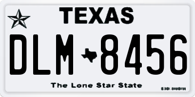 TX license plate DLM8456