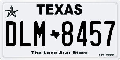 TX license plate DLM8457