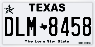 TX license plate DLM8458