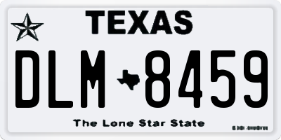 TX license plate DLM8459