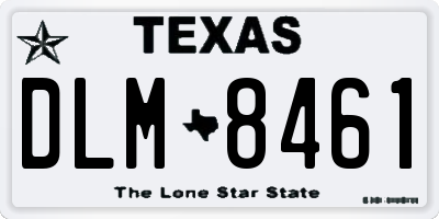 TX license plate DLM8461