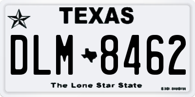 TX license plate DLM8462