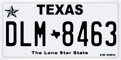 TX license plate DLM8463