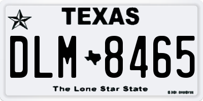 TX license plate DLM8465