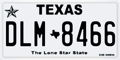 TX license plate DLM8466