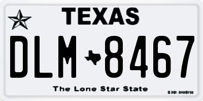 TX license plate DLM8467