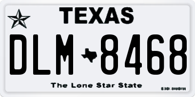 TX license plate DLM8468
