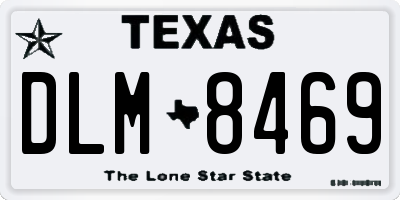 TX license plate DLM8469