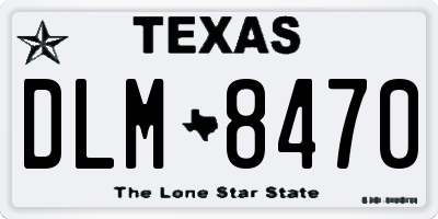 TX license plate DLM8470