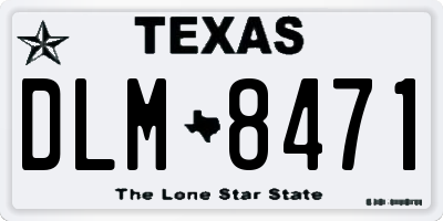 TX license plate DLM8471
