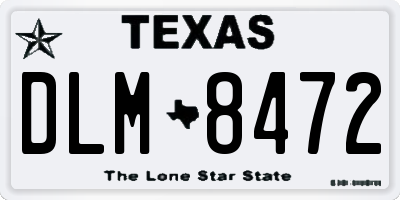 TX license plate DLM8472