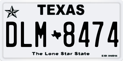 TX license plate DLM8474