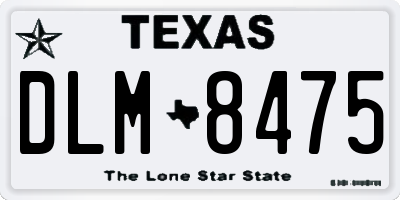 TX license plate DLM8475