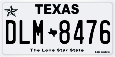 TX license plate DLM8476
