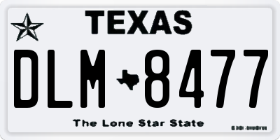 TX license plate DLM8477