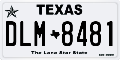 TX license plate DLM8481