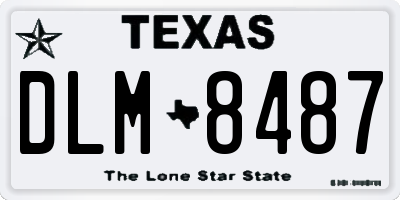 TX license plate DLM8487