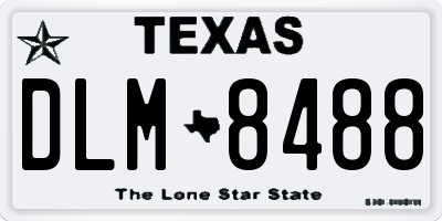 TX license plate DLM8488