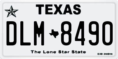 TX license plate DLM8490