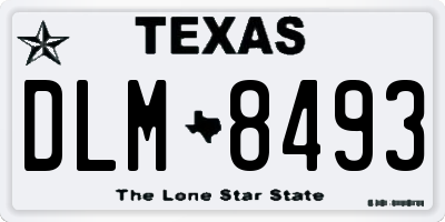 TX license plate DLM8493