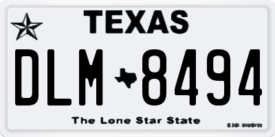 TX license plate DLM8494