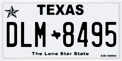 TX license plate DLM8495