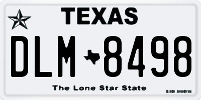 TX license plate DLM8498