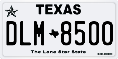 TX license plate DLM8500