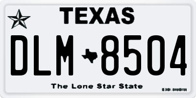TX license plate DLM8504