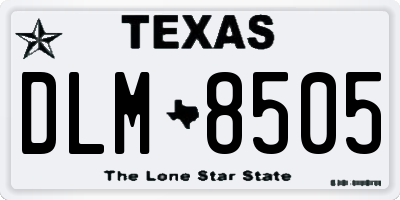 TX license plate DLM8505