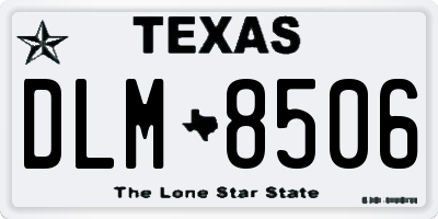 TX license plate DLM8506