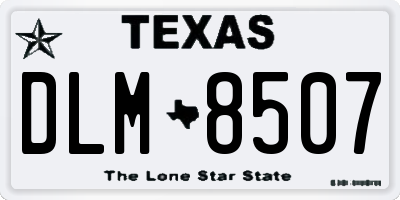 TX license plate DLM8507