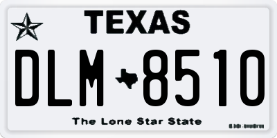 TX license plate DLM8510