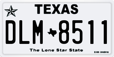 TX license plate DLM8511