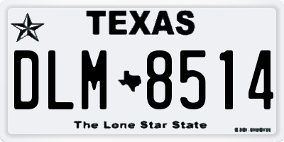 TX license plate DLM8514
