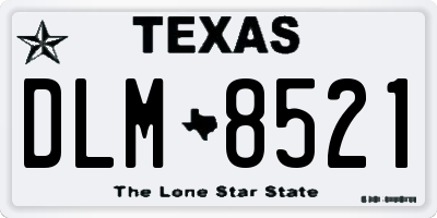 TX license plate DLM8521