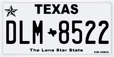 TX license plate DLM8522