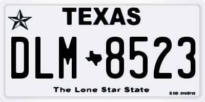 TX license plate DLM8523