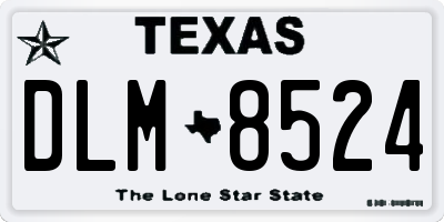 TX license plate DLM8524