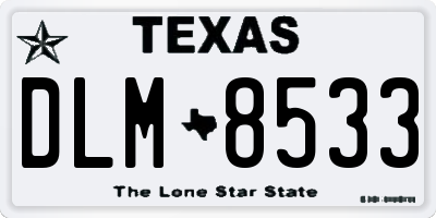 TX license plate DLM8533