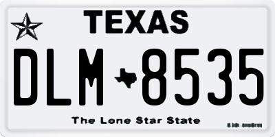 TX license plate DLM8535